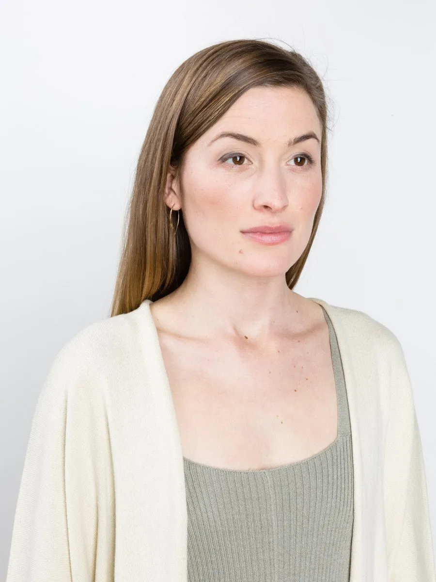 fine wide cardigan - ivory