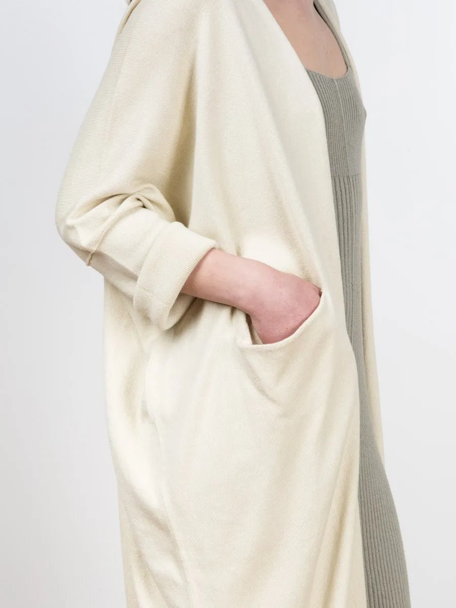 fine wide cardigan - ivory
