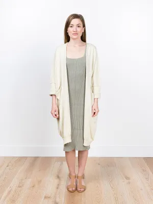 fine wide cardigan - ivory