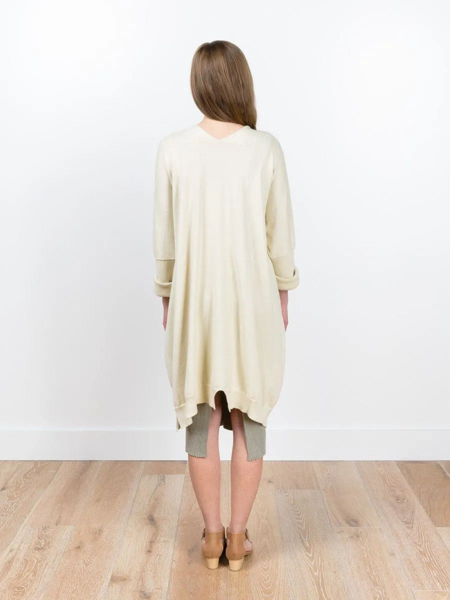 fine wide cardigan - ivory