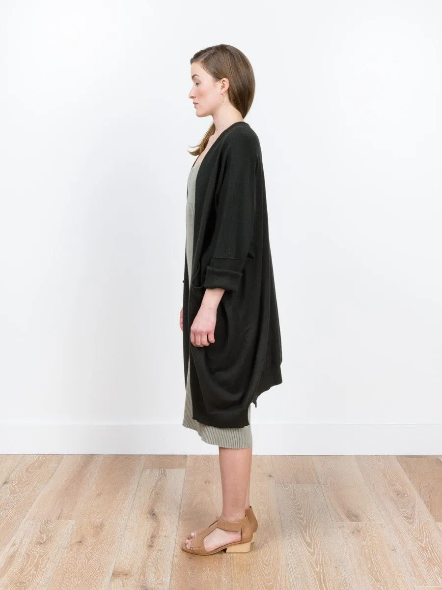fine wide cardigan - pine