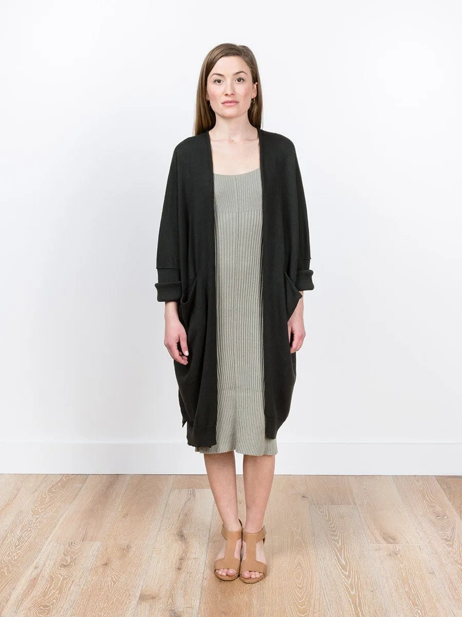 fine wide cardigan - pine