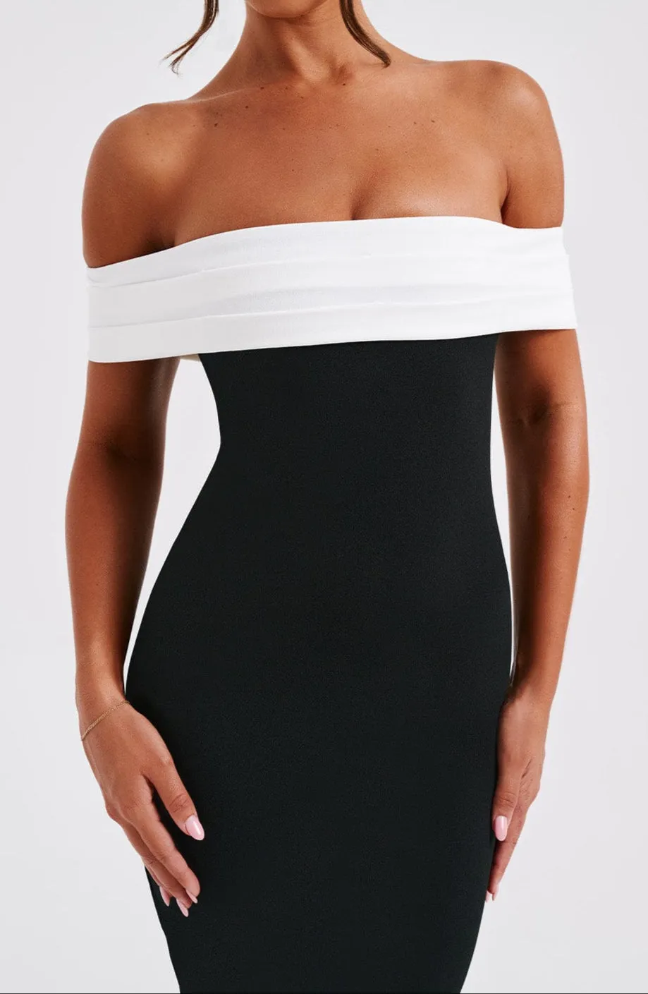 Fiorella Midi Dress - Black/White 