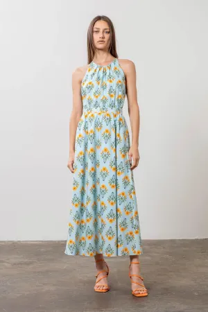 Floral Print Halter Midi Dress