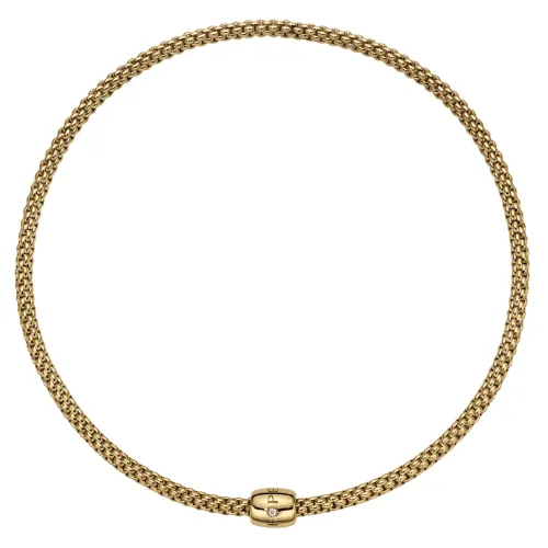 FOPE Solo 18k Yellow Gold Flex'it Necklace with Ornamental Clasp