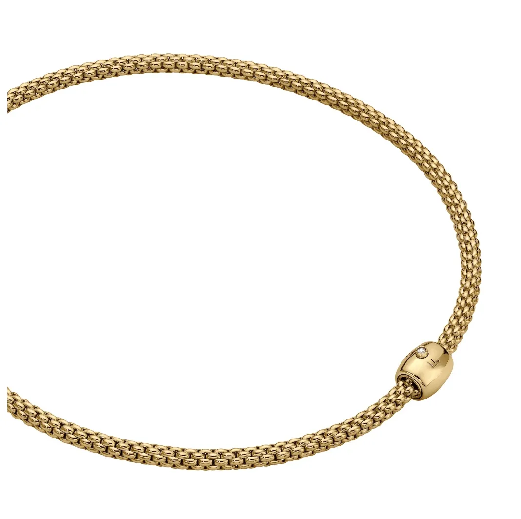 FOPE Solo 18k Yellow Gold Flex'it Necklace with Ornamental Clasp