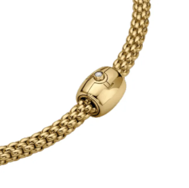 FOPE Solo 18k Yellow Gold Flex'it Necklace with Ornamental Clasp