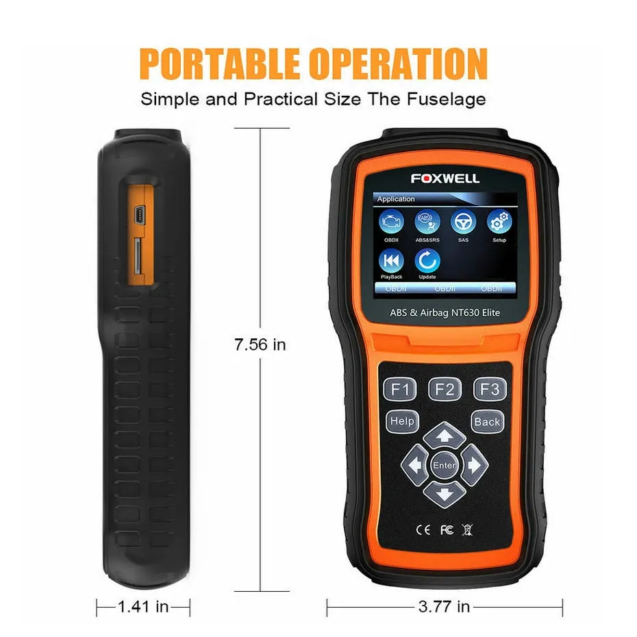 Foxwell NT630 Plus Diagnostic Scan Tool OBD2 ABS Airbag SRS SAS Crash Data Reset