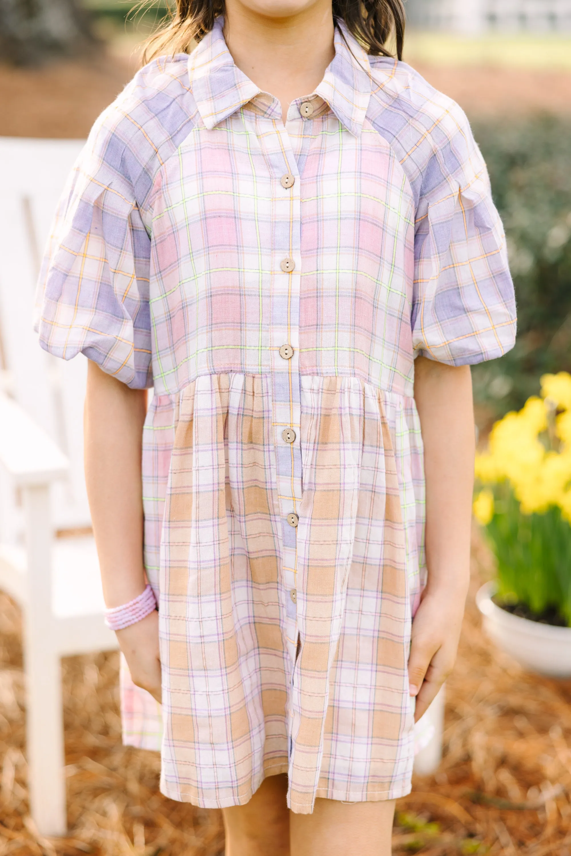 Girls: Happy Place Plaid Dress