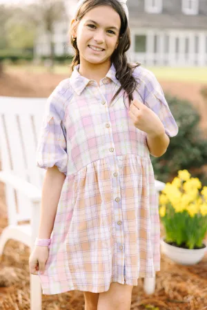 Girls: Happy Place Plaid Dress