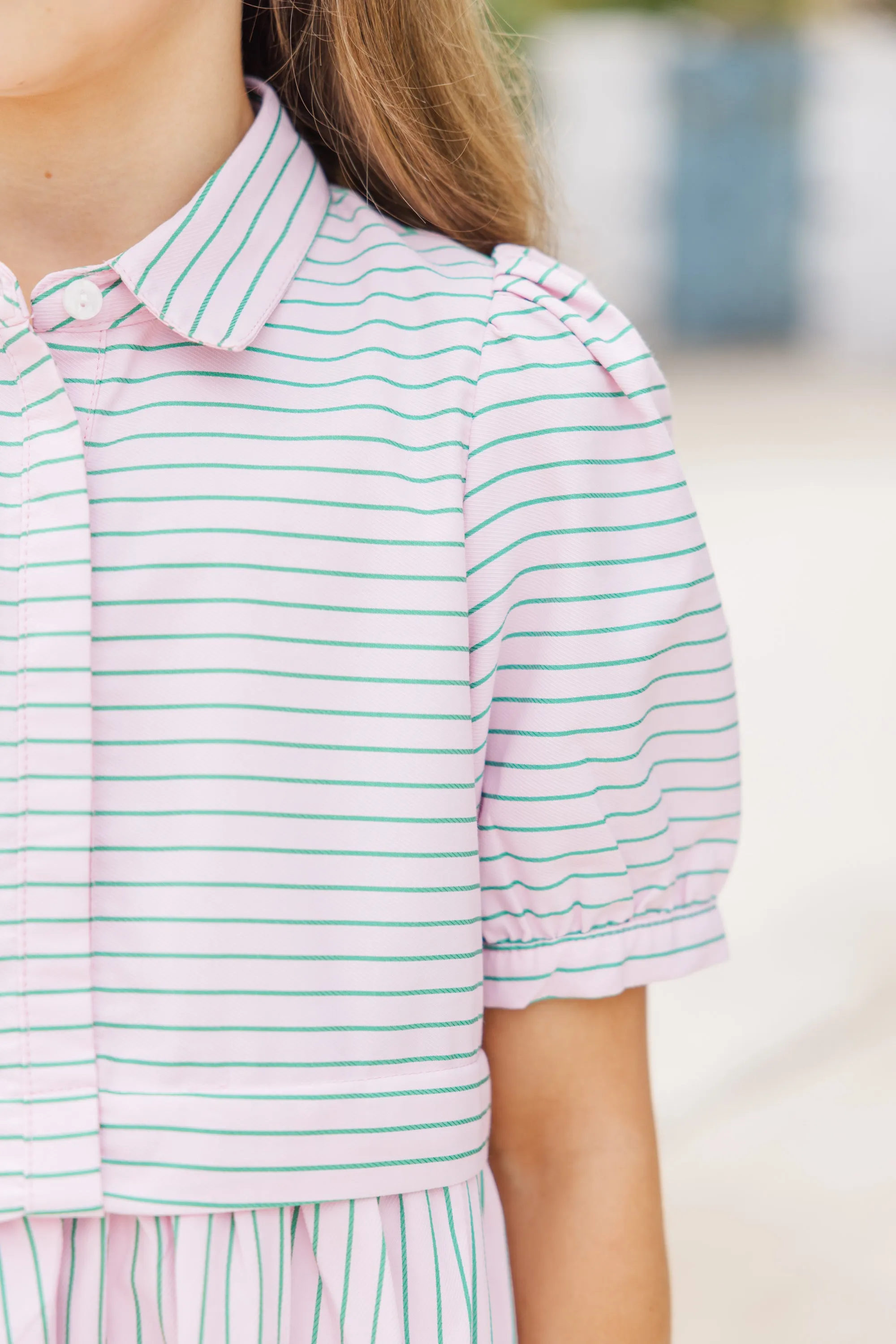 Girls: The Everly Pink Striped Dress