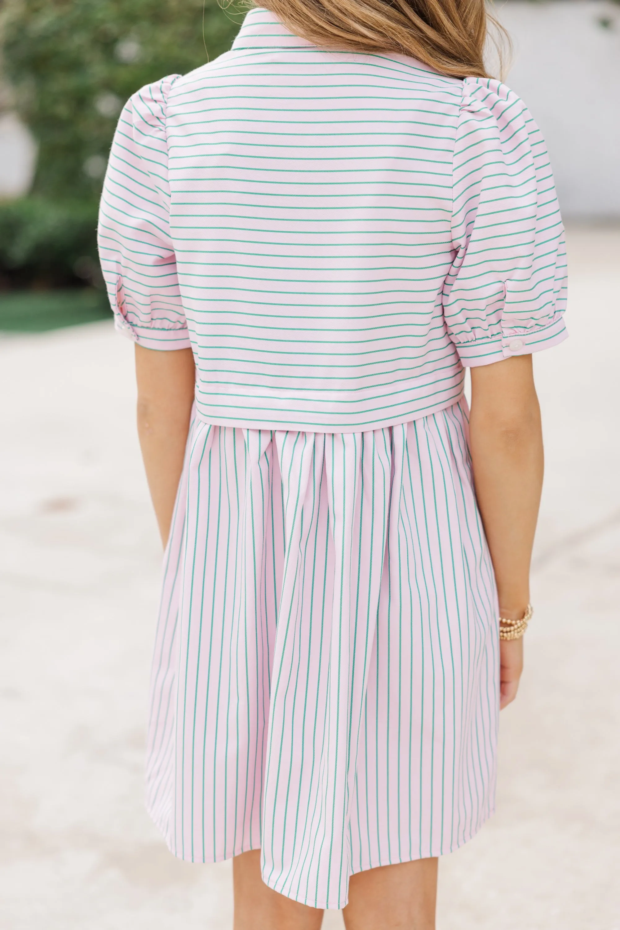 Girls: The Everly Pink Striped Dress