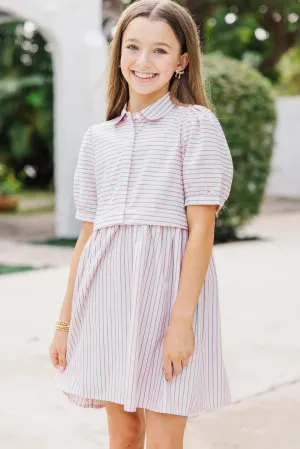 Girls: The Everly Pink Striped Dress