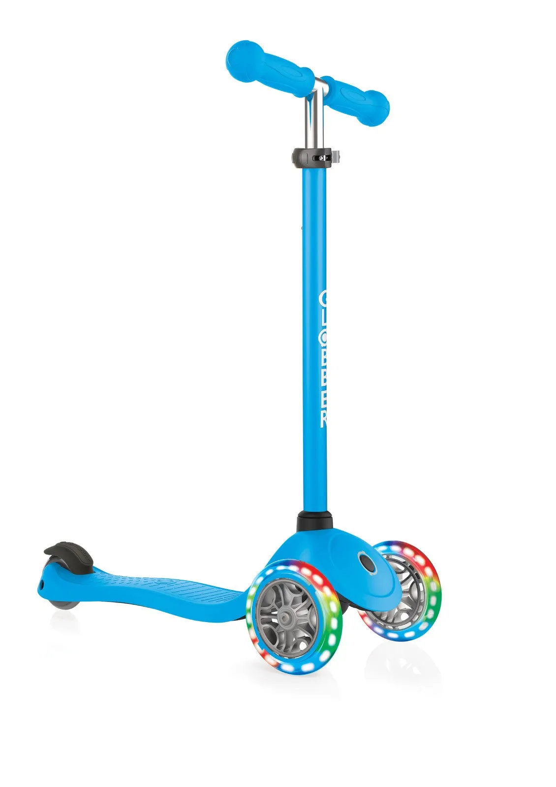Globber Primo 3 Wheel Scooter With Lights & Ano T-bar Various Colours