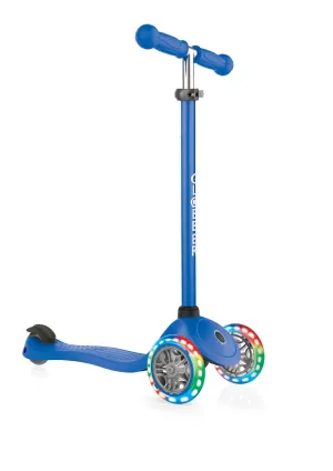 Globber Primo 3 Wheel Scooter With Lights & Ano T-bar Various Colours