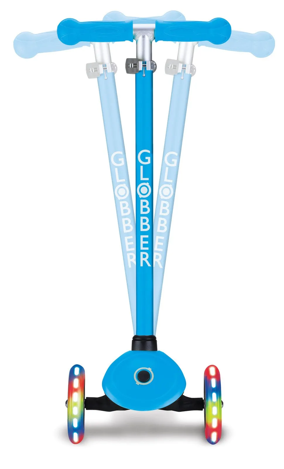 Globber Primo 3 Wheel Scooter With Lights & Ano T-bar Various Colours
