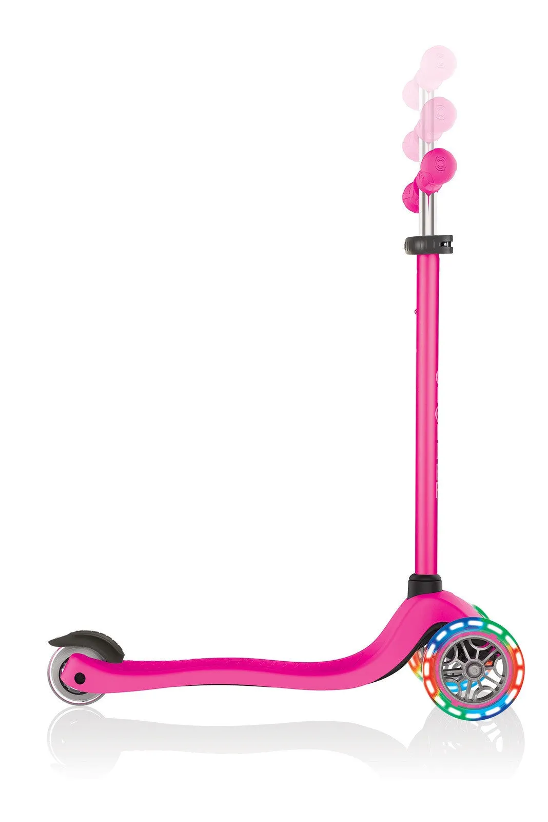 Globber Primo 3 Wheel Scooter With Lights & Ano T-bar Various Colours