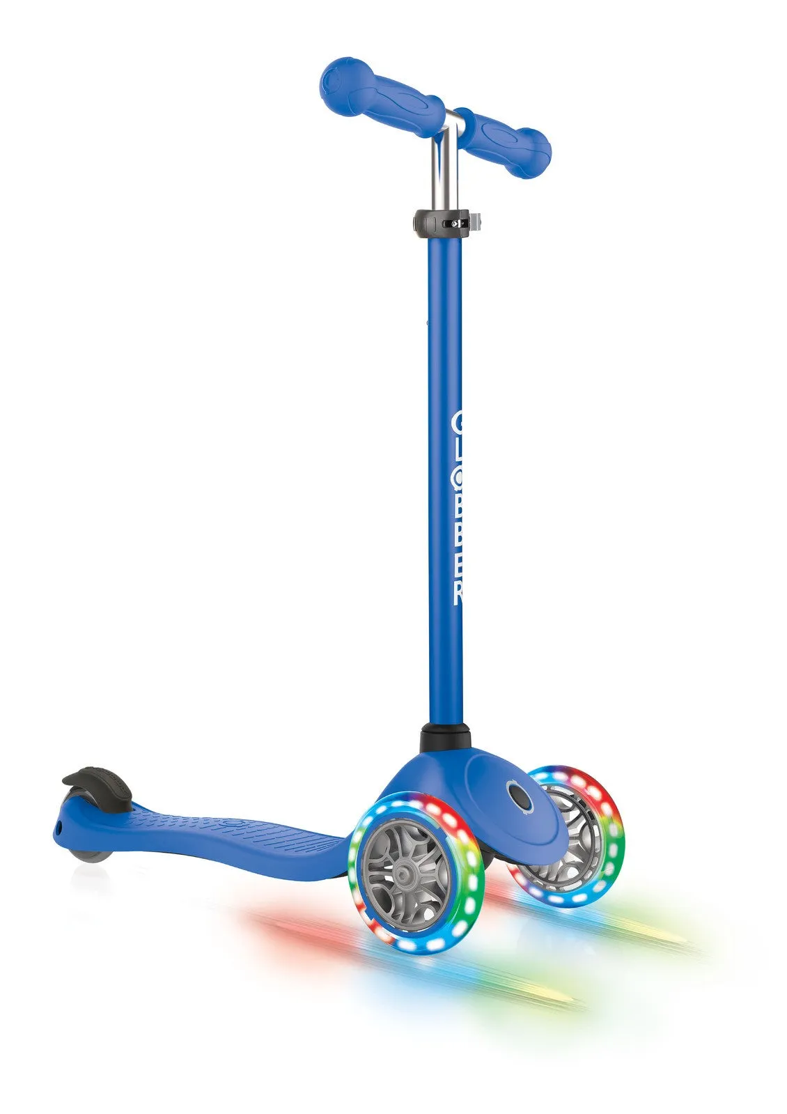 Globber Primo 3 Wheel Scooter With Lights & Ano T-bar Various Colours