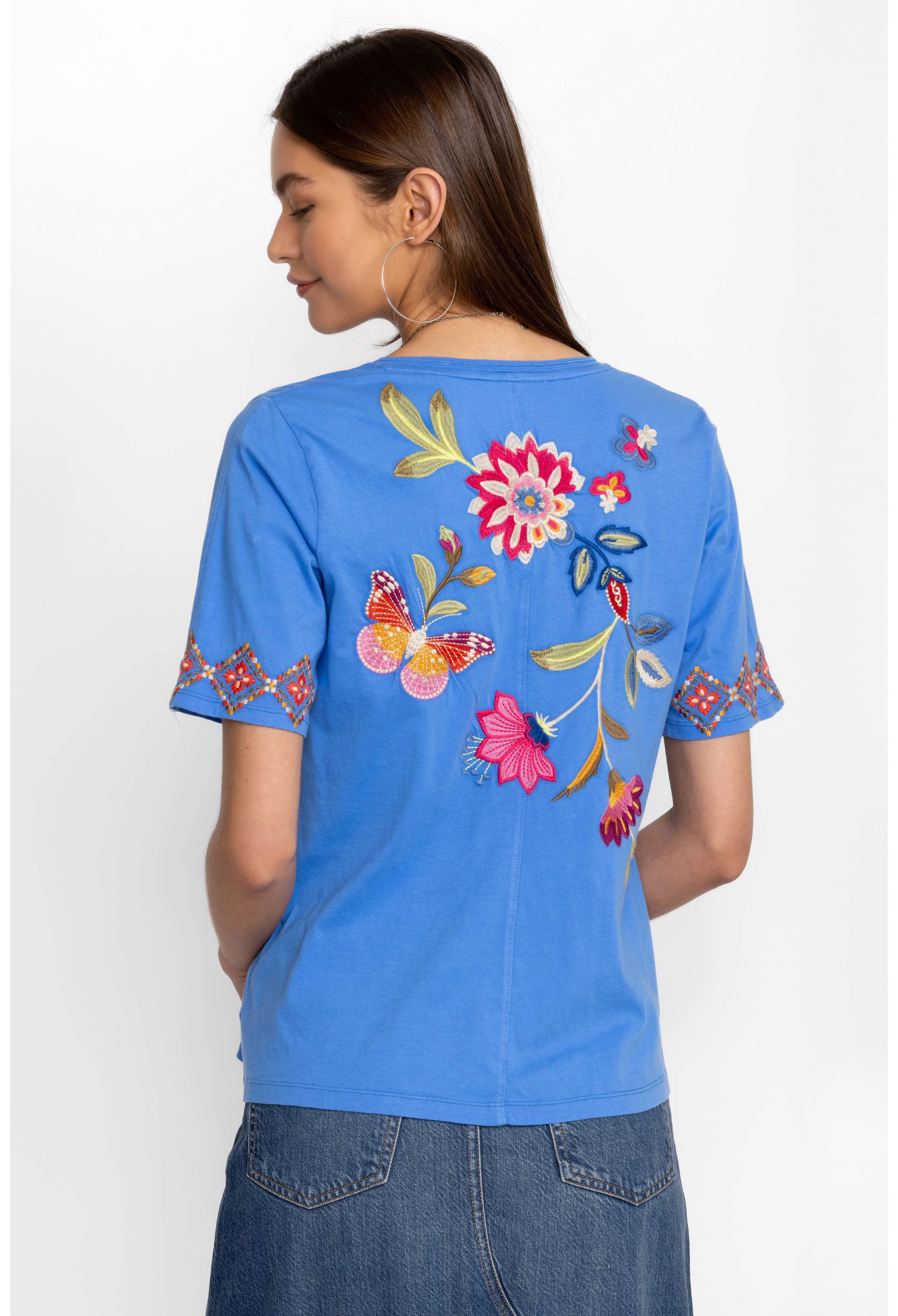 Gracey Trapunto V-Neck T-Shirt