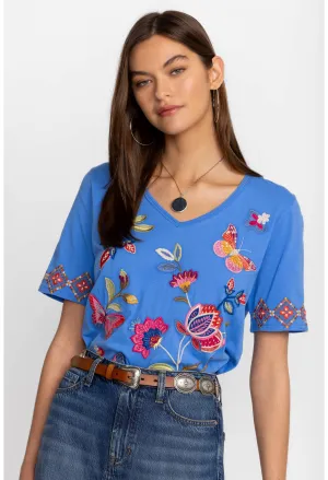 Gracey Trapunto V-Neck T-Shirt