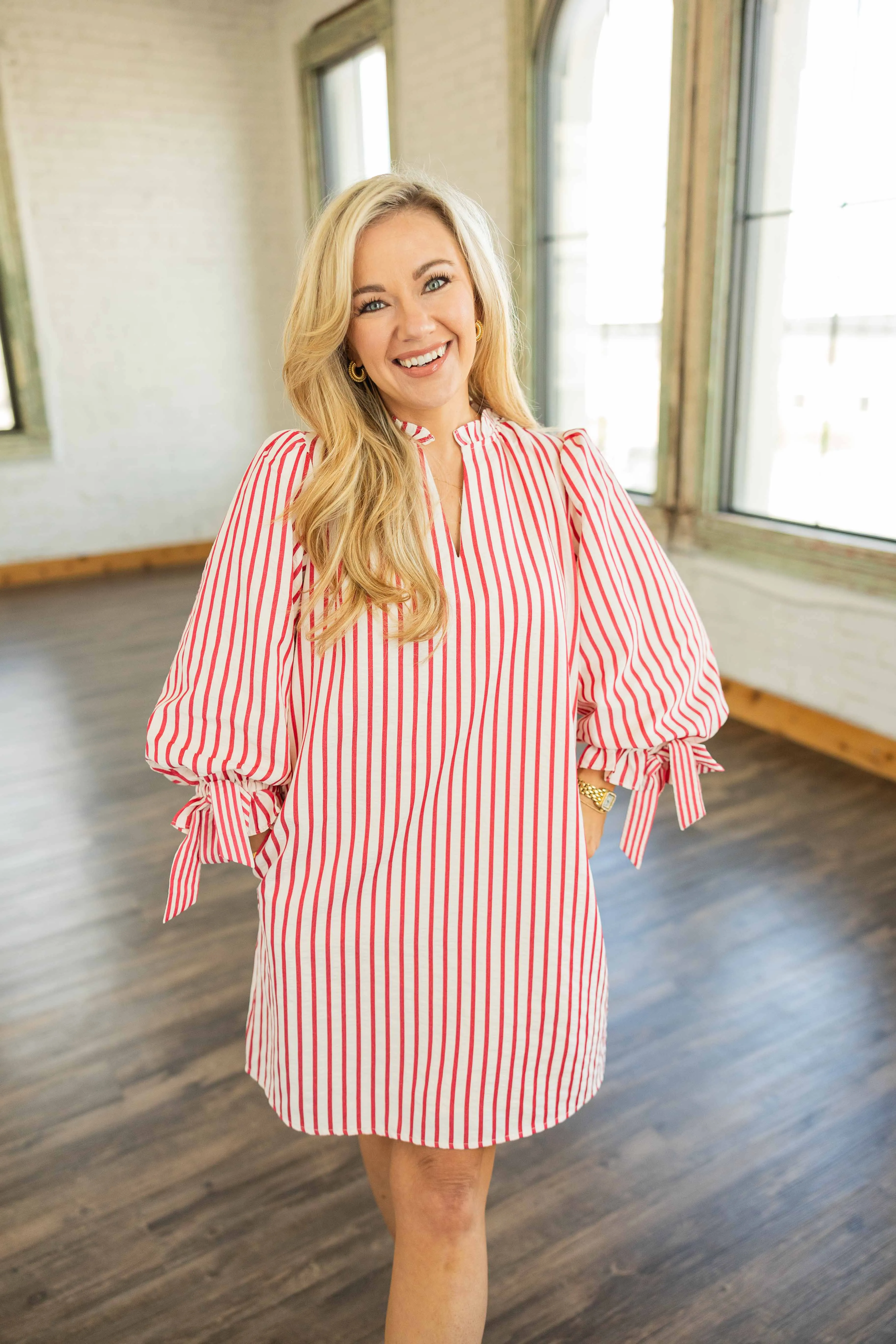 HARMONY STRIPED MINI DRESS