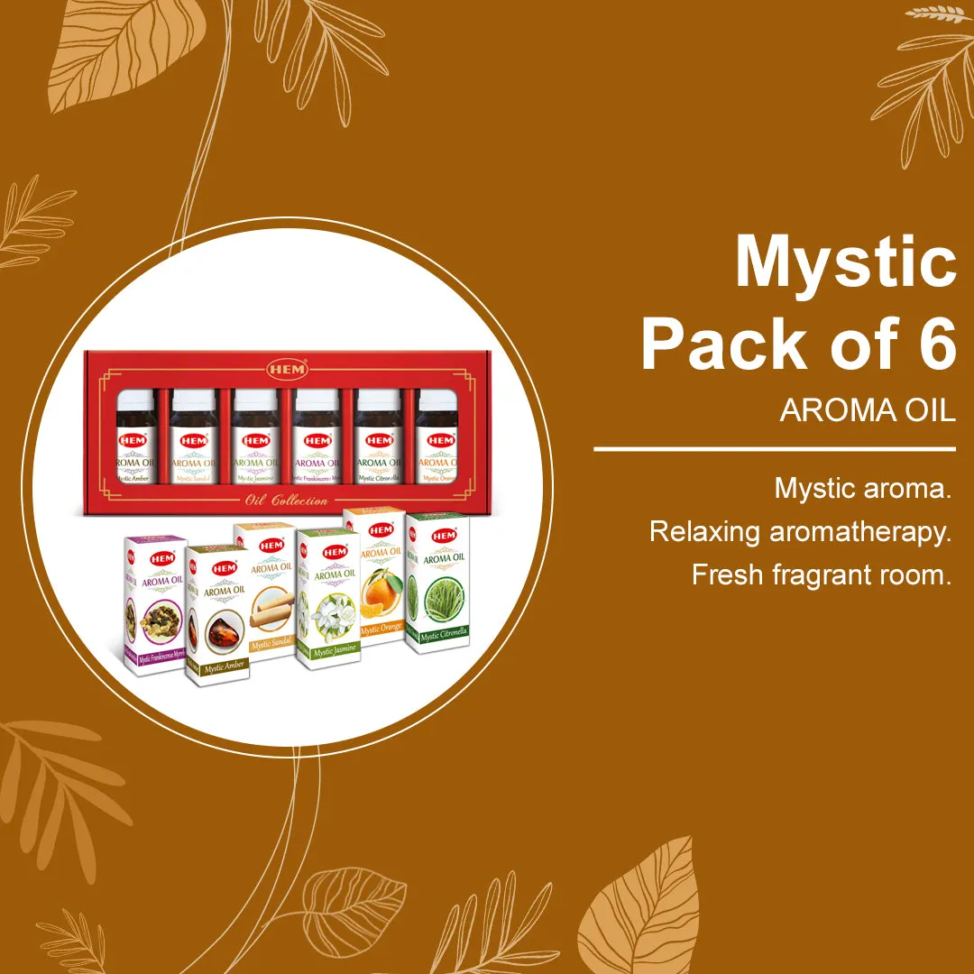 HEM Mystic Aroma Oils - Pack of 6 (10 ml Each)