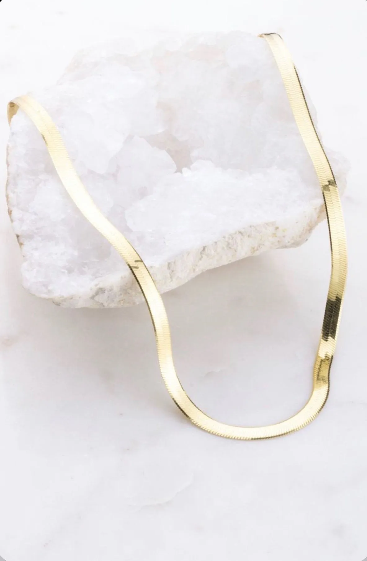 Herringbone Chain in Gold, Rose Gold & Silver
