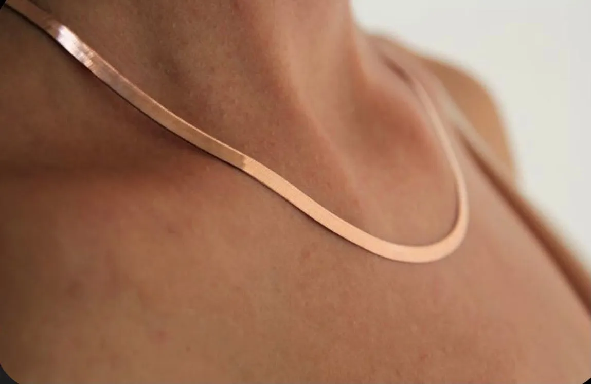 Herringbone Chain in Gold, Rose Gold & Silver