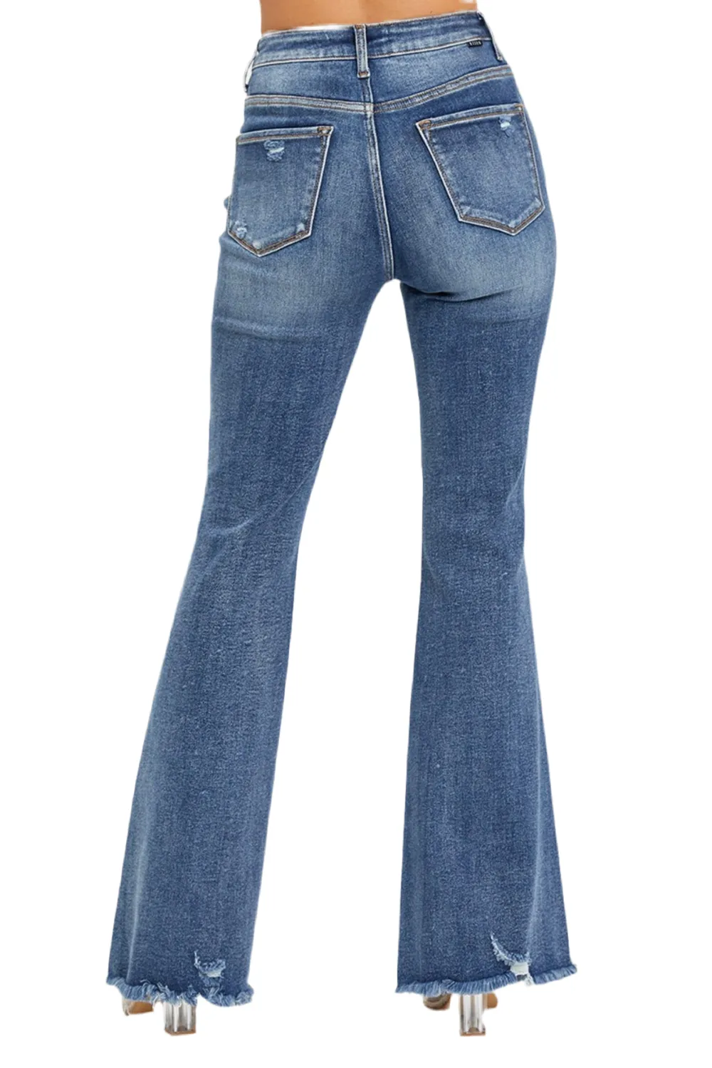 High Waist Distressed Fare Jeans