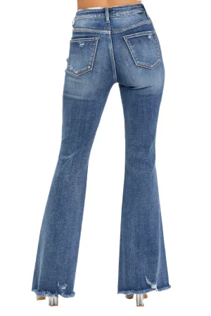 High Waist Distressed Fare Jeans