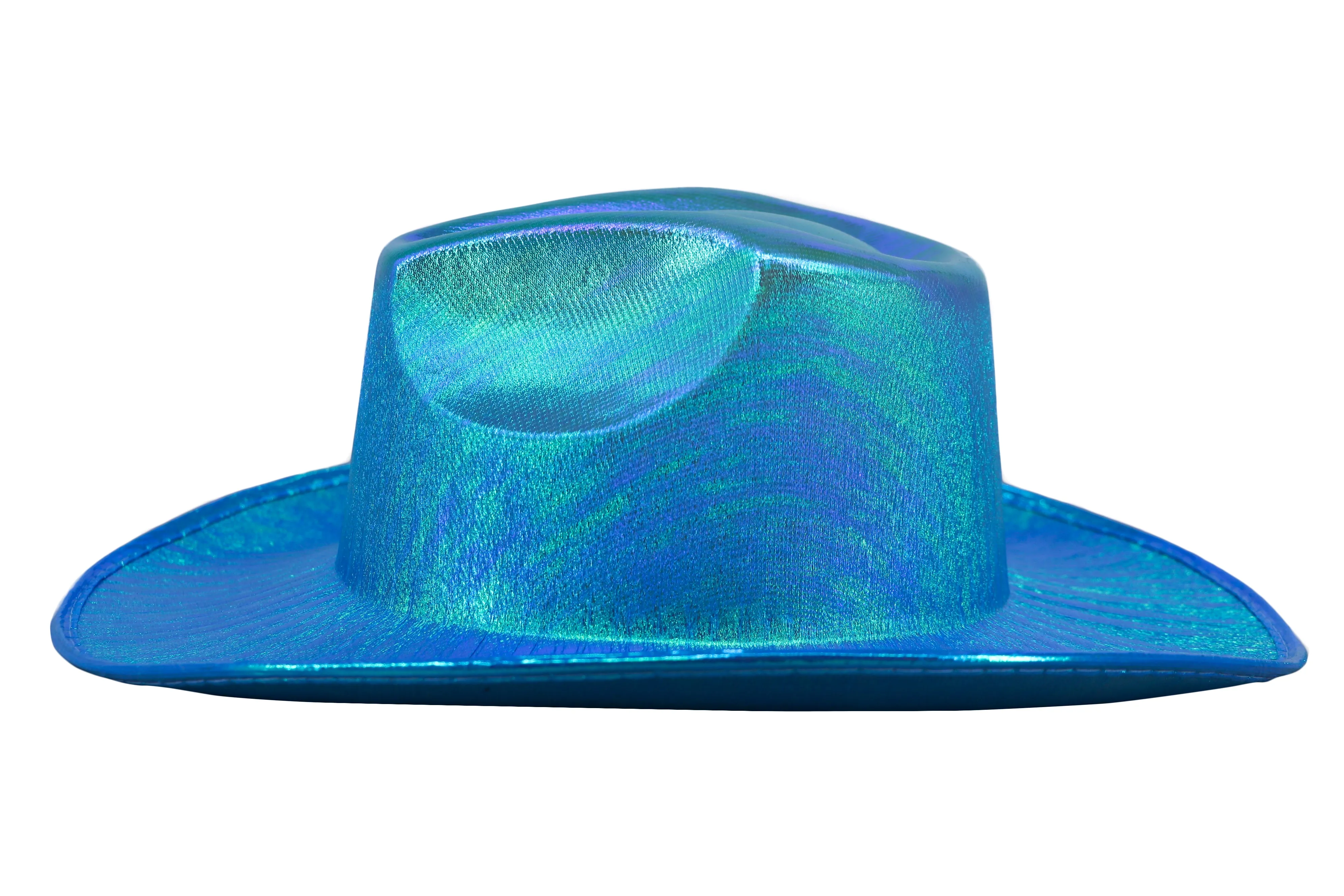 Holographic Space Cowboy Hat (Turquoise)