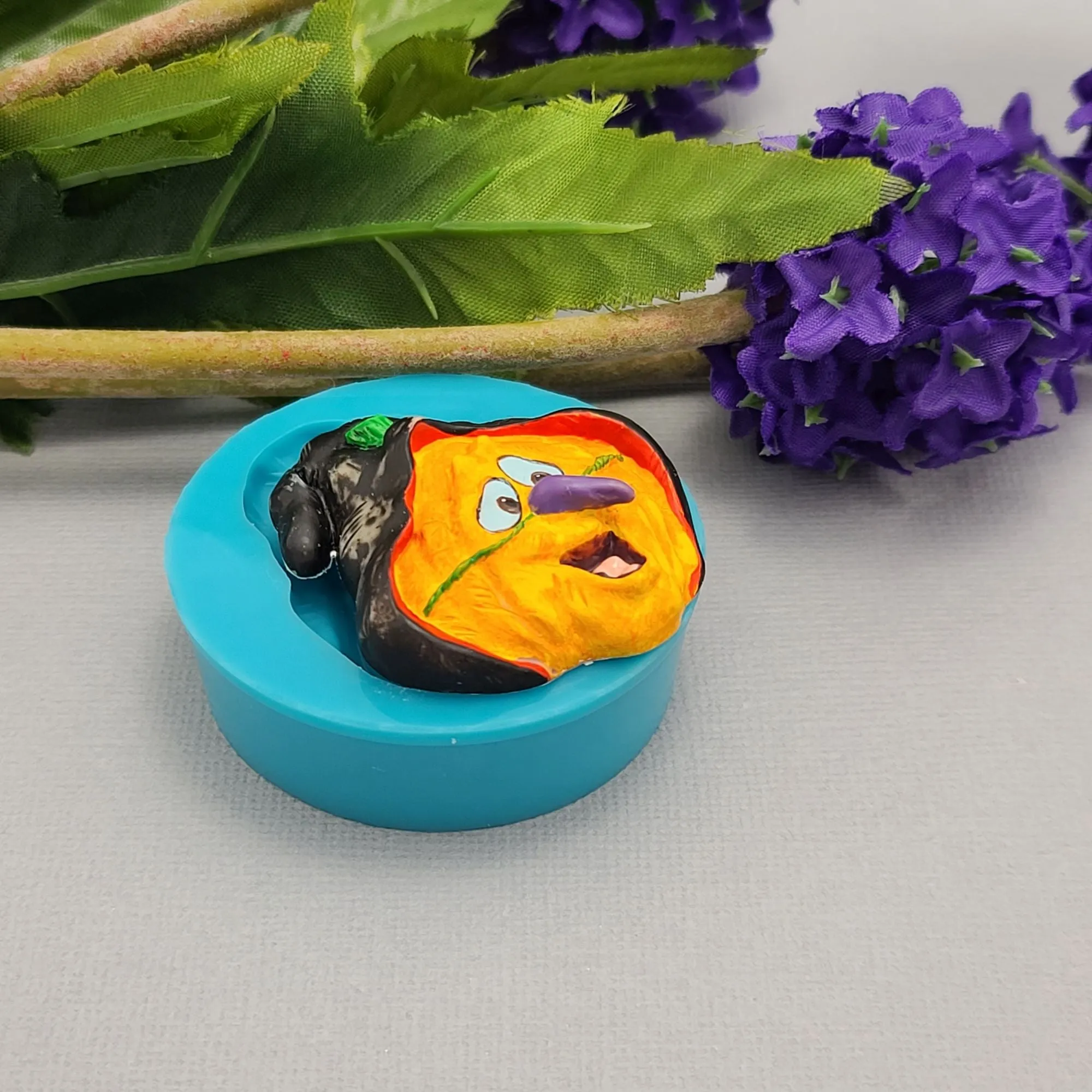 Jack O’Lantern Pumpkin Halloween Dressed as Witch Silicone Mold Resin Polymer Clay