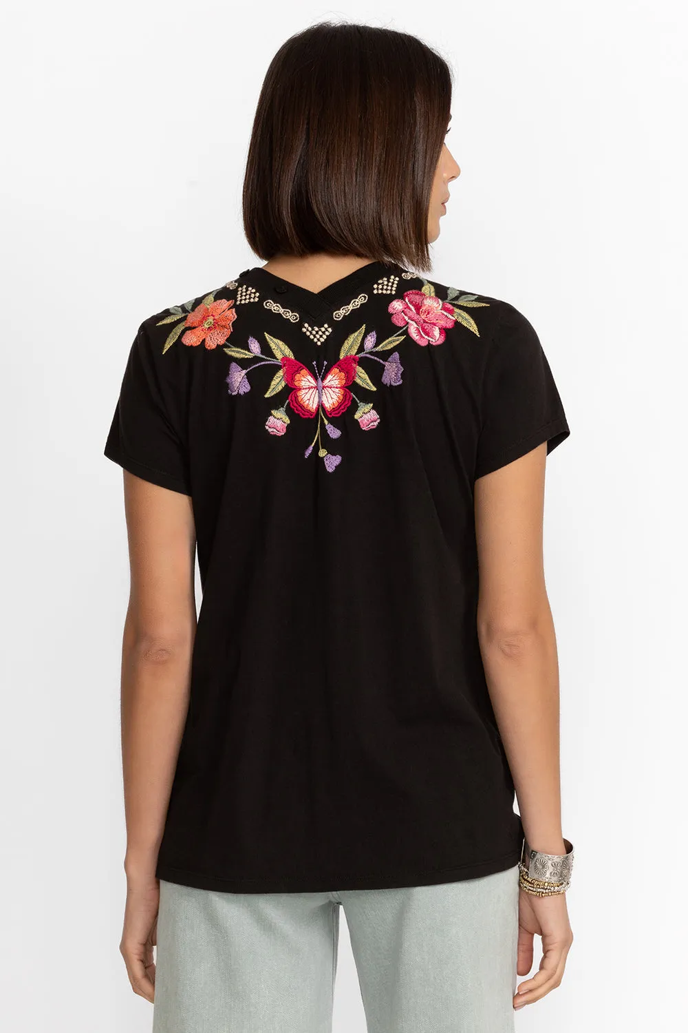 Johnny Was Button Neck Knit Tee - Dacie J14824-4