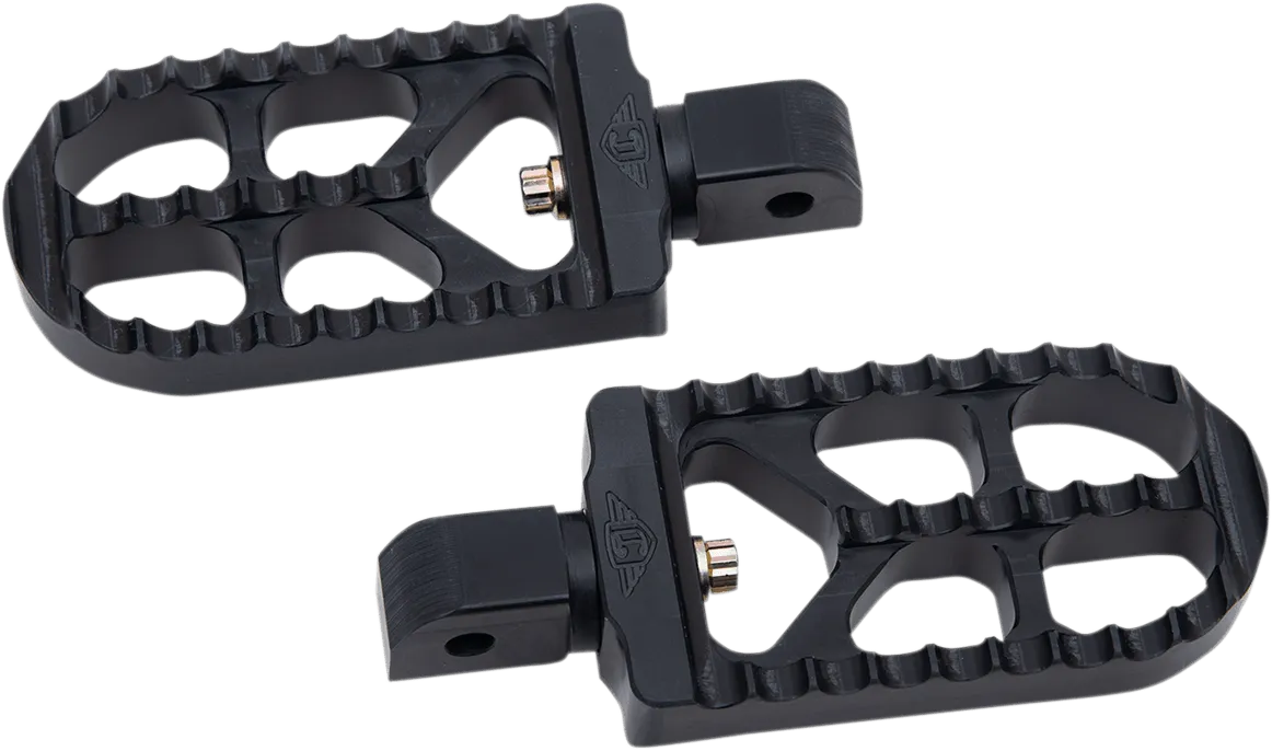 Joker Machine 08-57-6B Adjustable Serrated Short Footpegs - Black Anodized