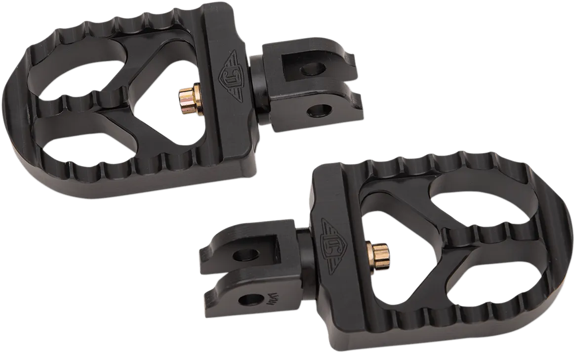 Joker Machine 08-57-6B Adjustable Serrated Short Footpegs - Black Anodized