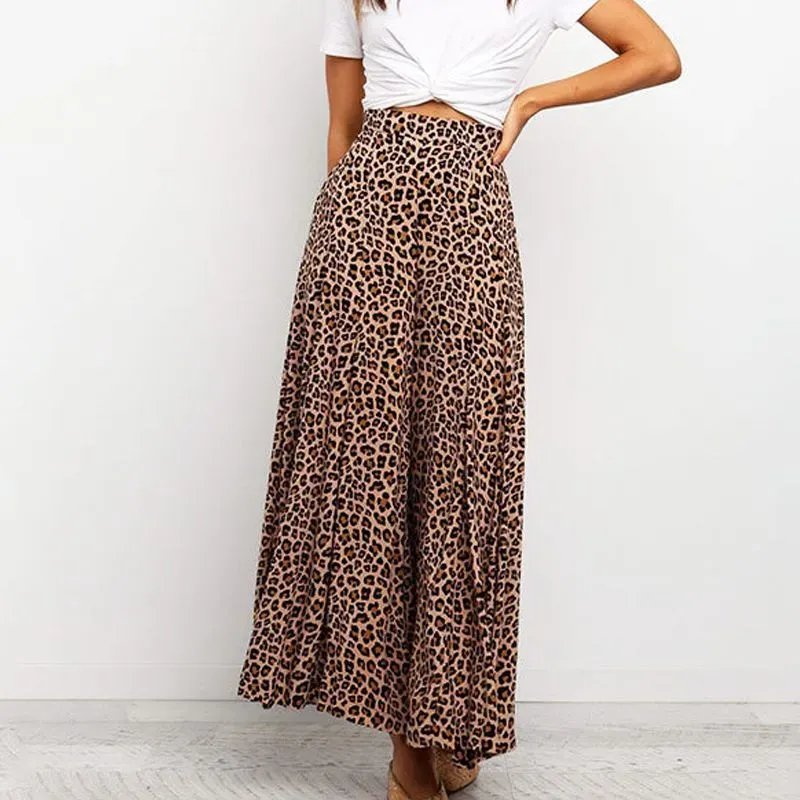 Jungle High-Waisted Wide Leg Animal Print Palazzo Pants