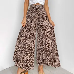 Jungle High-Waisted Wide Leg Animal Print Palazzo Pants