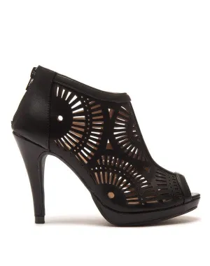 Low boots d'été ajourées noires