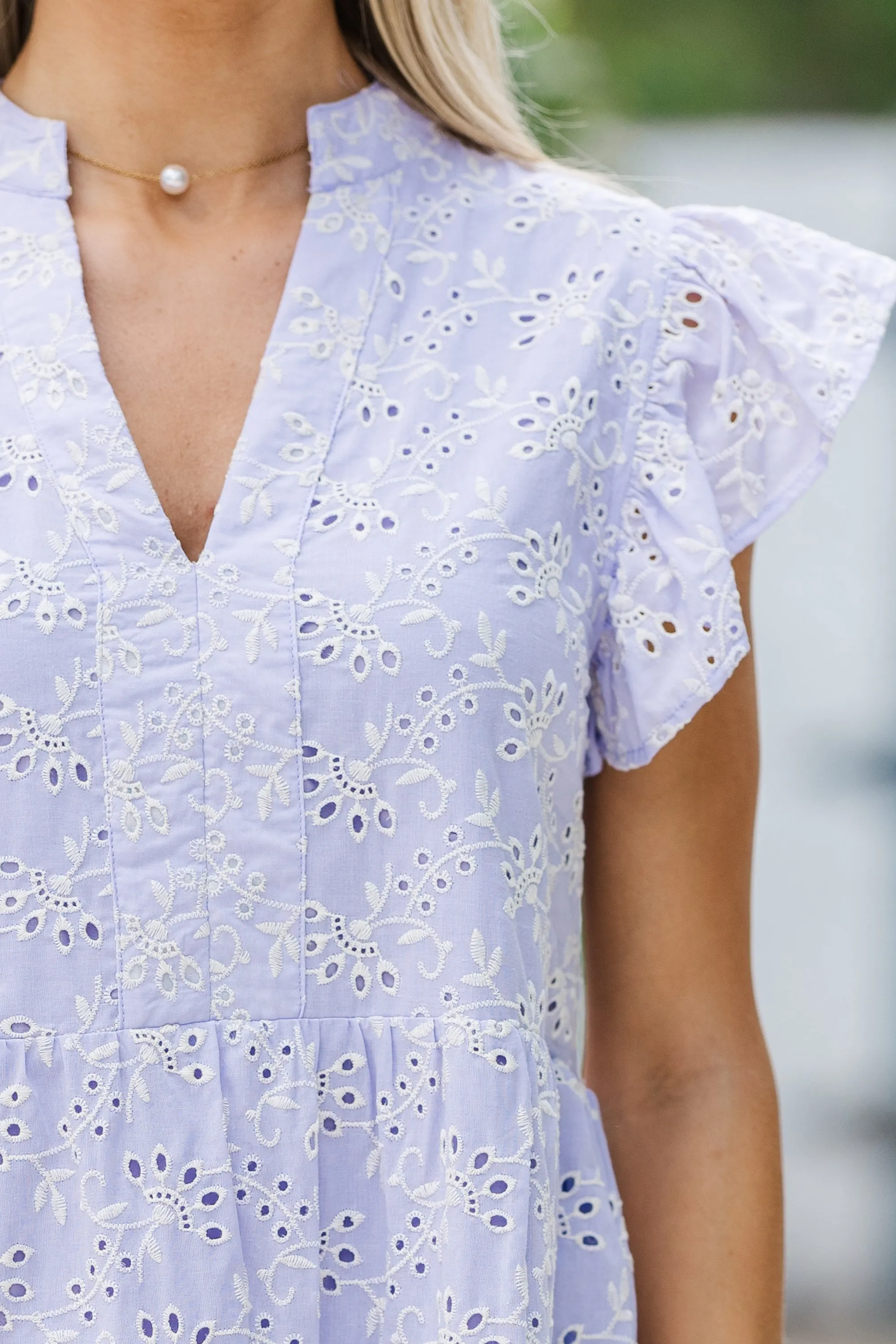 Make It Your Own Lavender Eyelet Tiered Dress