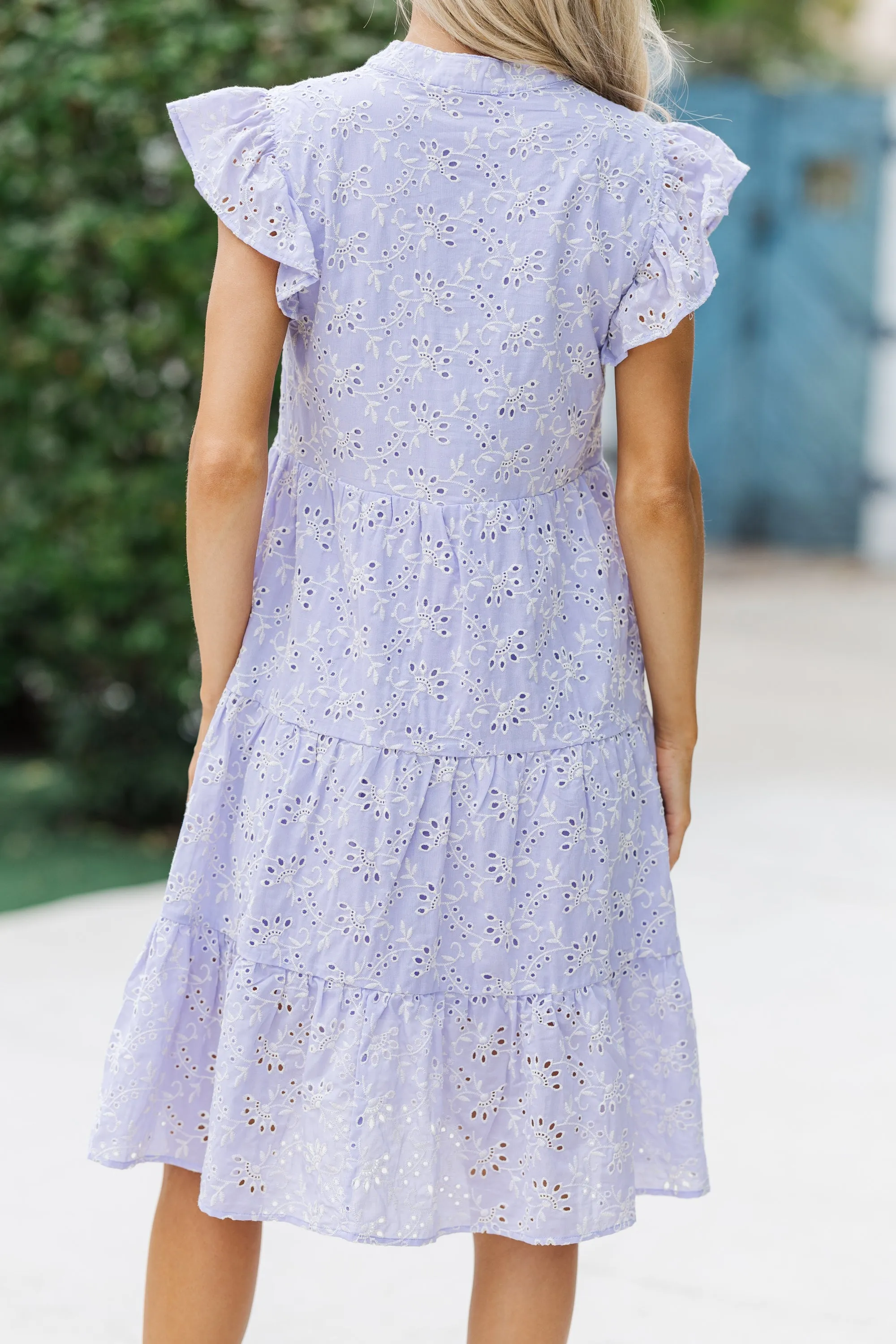 Make It Your Own Lavender Eyelet Tiered Dress