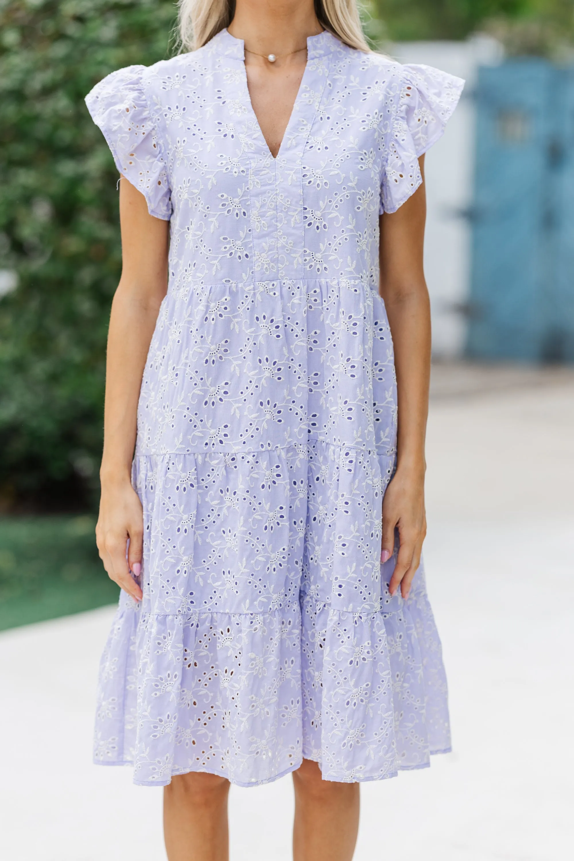 Make It Your Own Lavender Eyelet Tiered Dress