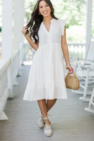 Make It Your Own White Tiered Dress