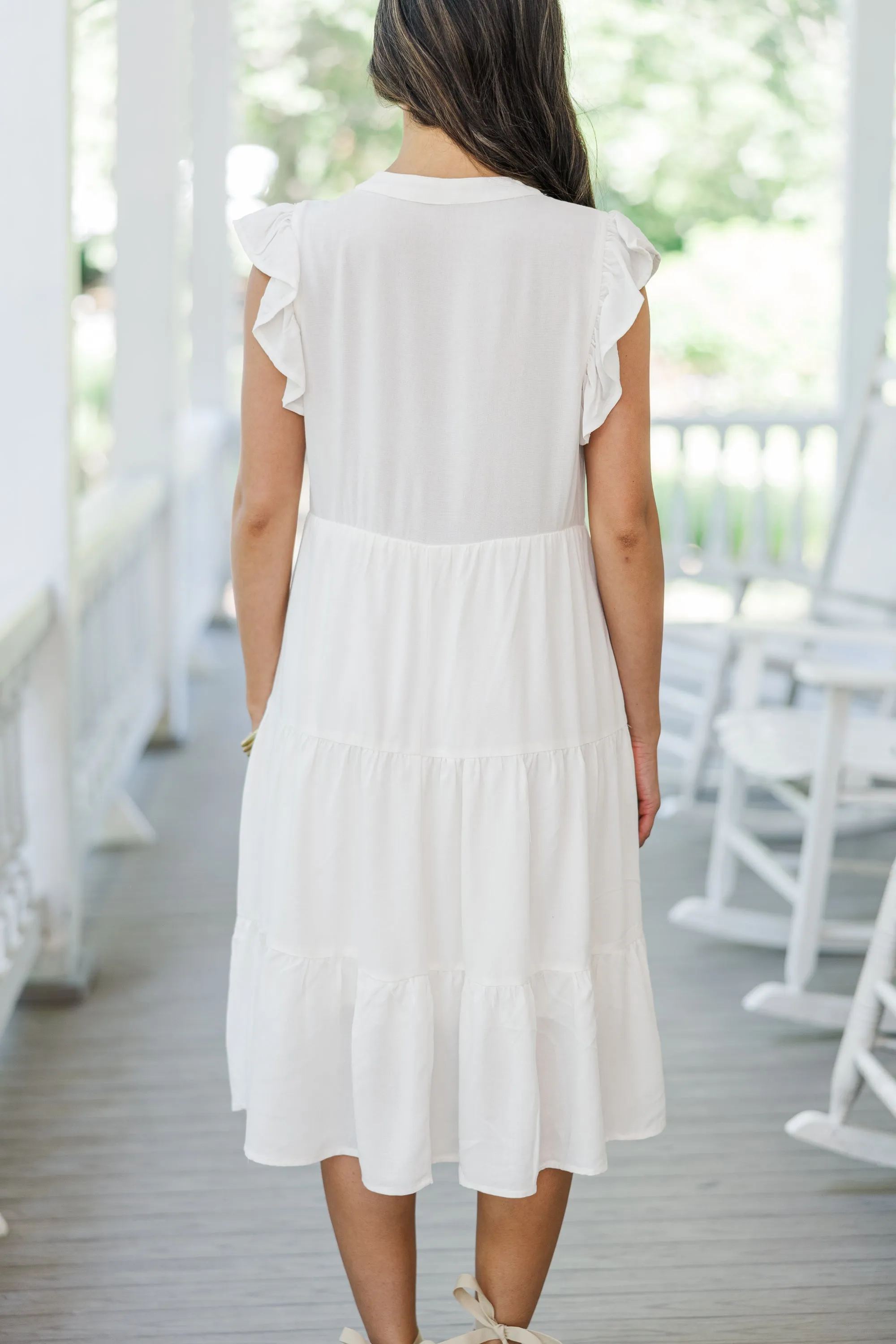 Make It Your Own White Tiered Dress