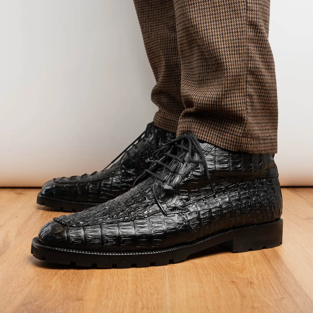 Marco Di Milano Martinelli in Black Caiman Crocodile Chukka Boots