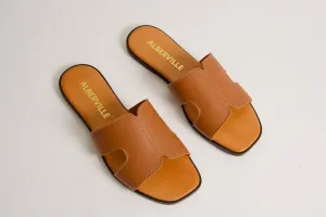 Marilyn Cognac Brown Leather Sandals