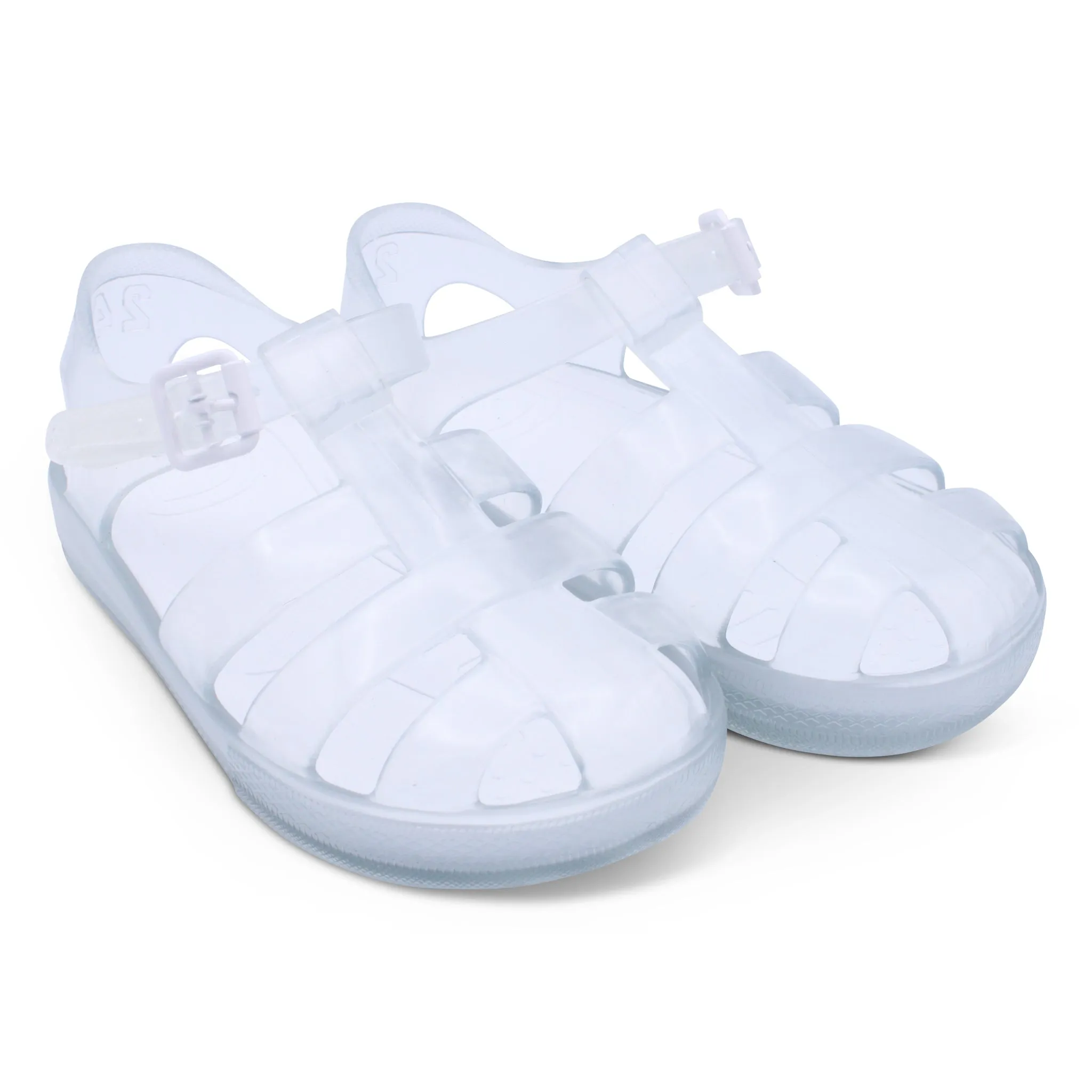 'Monaco' Unisex Clear with White Jelly Sandals