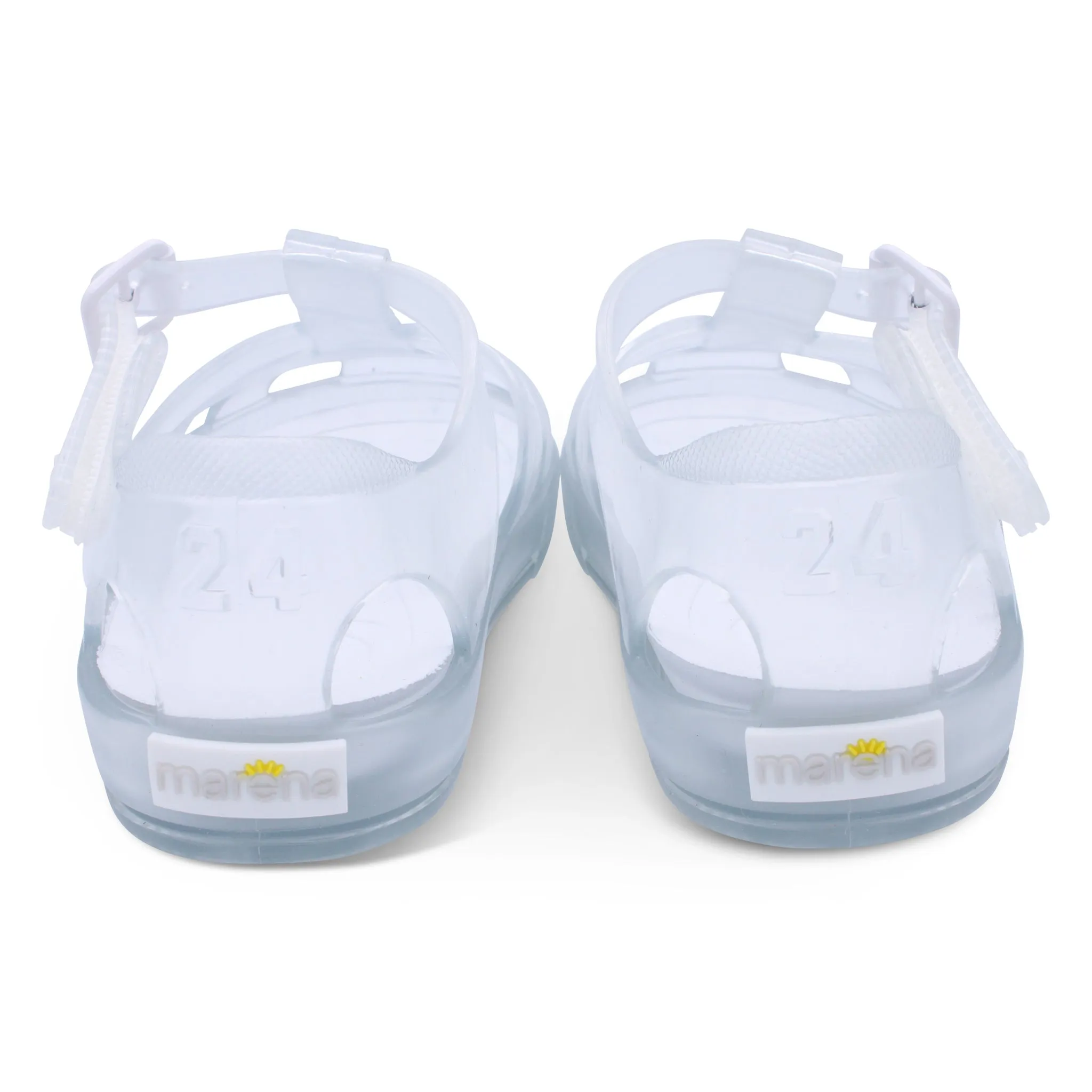 'Monaco' Unisex Clear with White Jelly Sandals