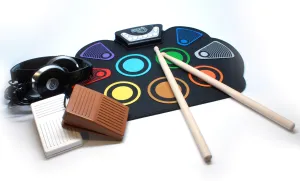 Mukikim Rock and Roll It! Color CODEDRUM Flexible Roll-Up Drum Kit