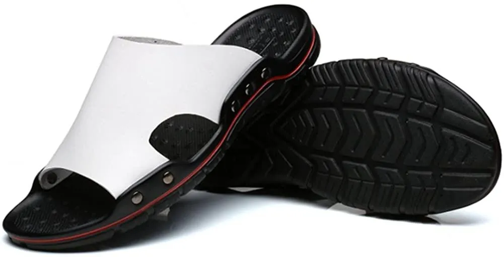 NXY Mens Casual Open Toe Slide Sandals Summer Slippers Breathable Walking Beach Sandals