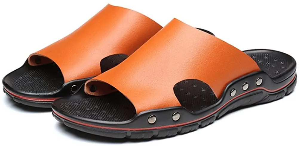 NXY Mens Casual Open Toe Slide Sandals Summer Slippers Breathable Walking Beach Sandals